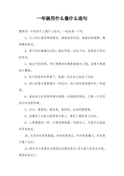 一年级用什么像什么造句