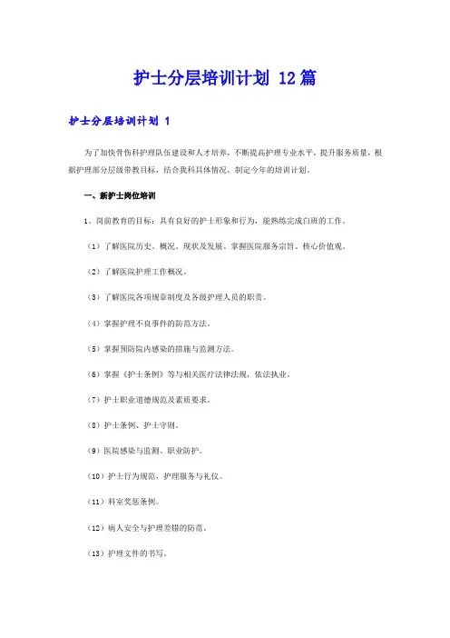  护士分层培训计划 12篇