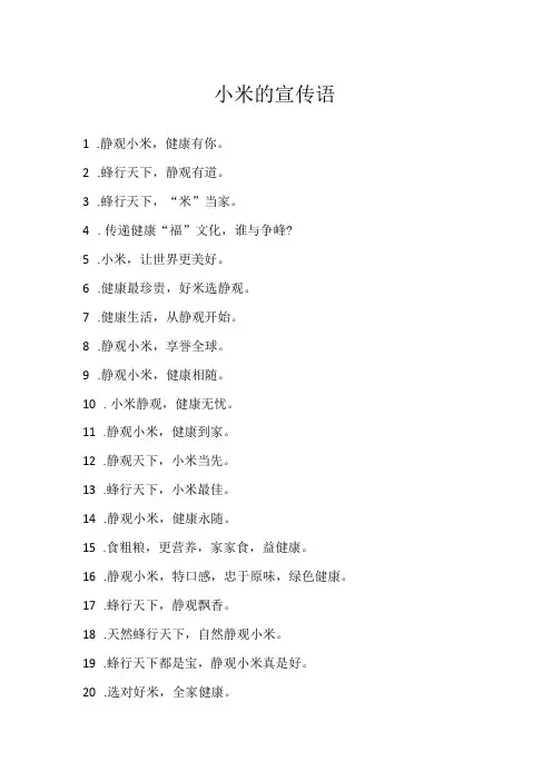 小米的宣传语