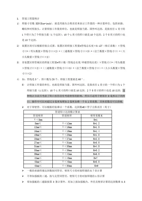 管道技术标计算标准