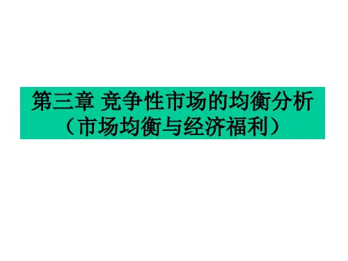 第三章-竞争性市场的均衡分析