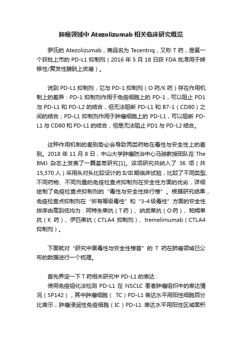 肺癌领域中Atezolizumab相关临床研究概览