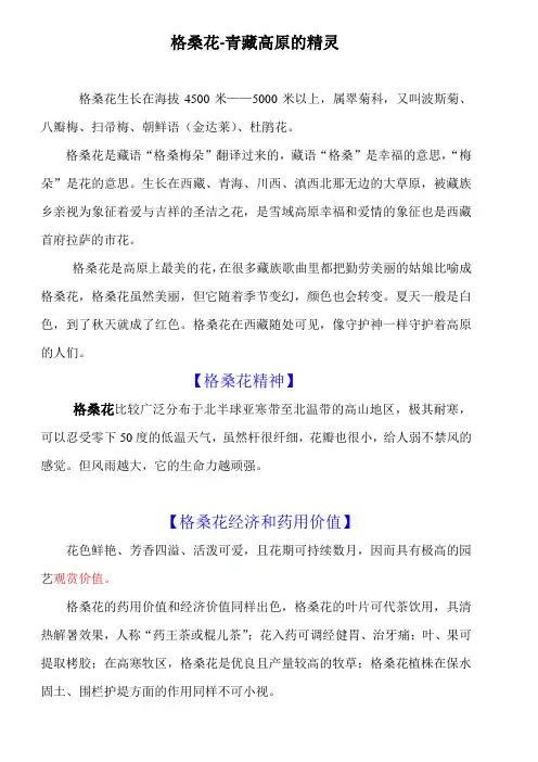 格桑花介绍
