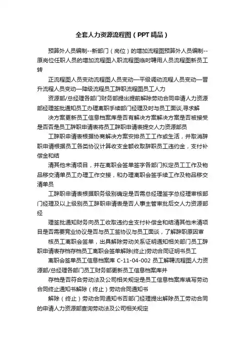 全套人力资源流程图（PPT精品）