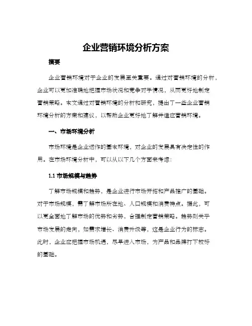 企业营销环境分析方案