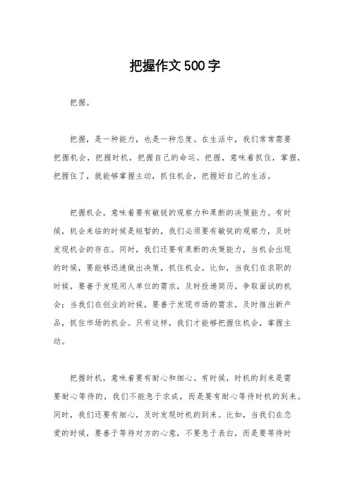 把握作文500字