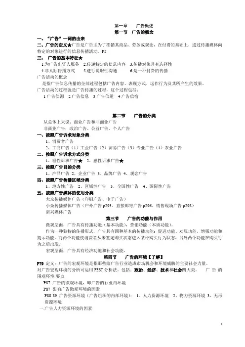 广告学复习重点