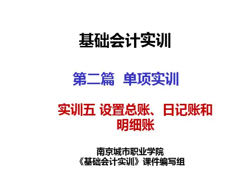 基础会计实训课件 实训五设置总账、日记账和明细账