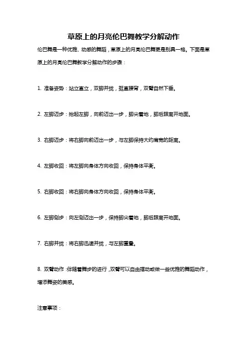 草原上的月亮伦巴舞教学分解动作