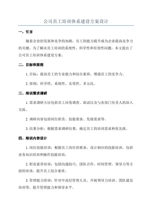公司员工培训体系建设方案设计