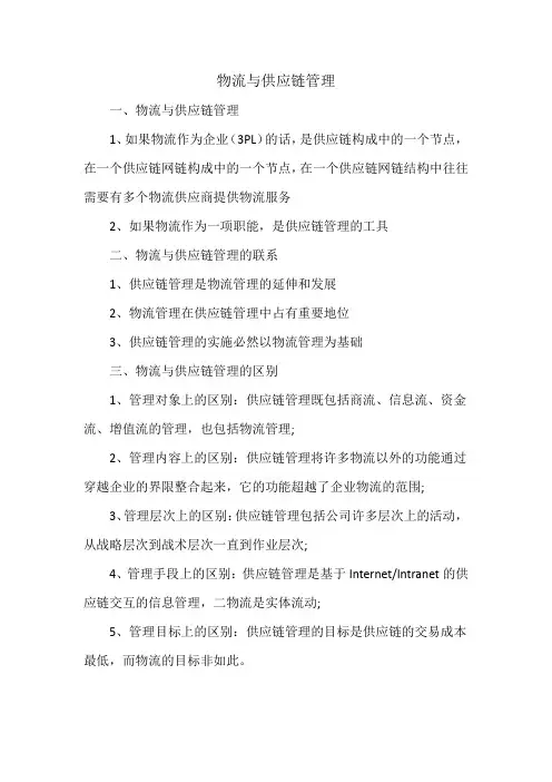 物流与供应链管理
