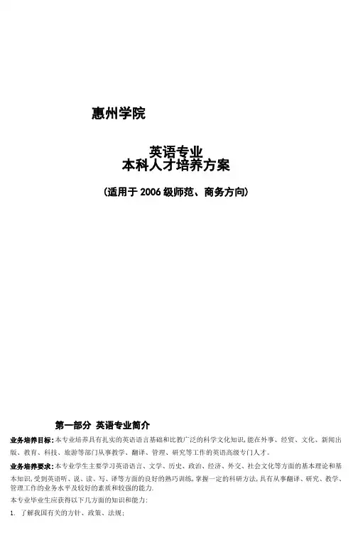 英语专业本科人才培养方案 (3)