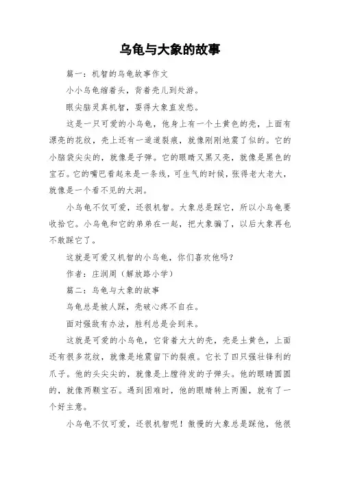 乌龟与大象的故事_作文