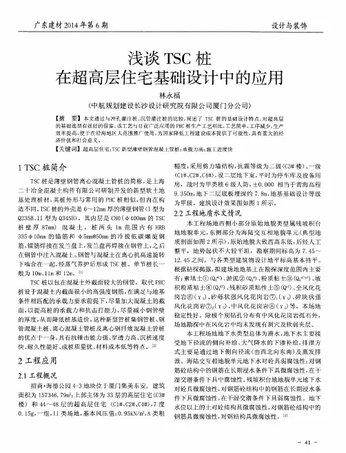 浅谈TSC桩在超高层住宅基础设计中的应用