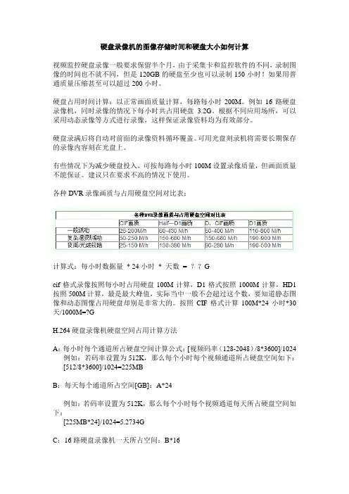 通过摄像头码流计算视频存储占用硬盘空间