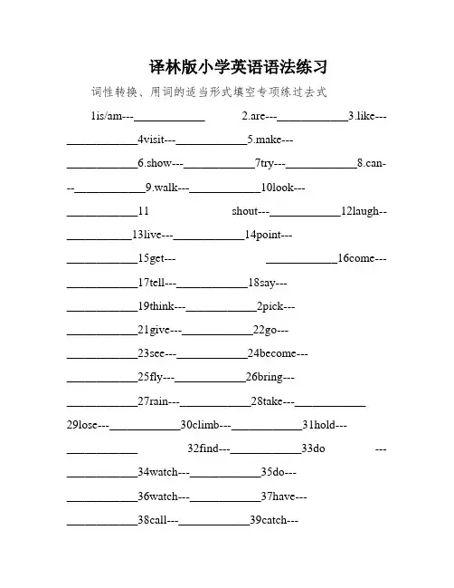 译林版小学英语语法练习
