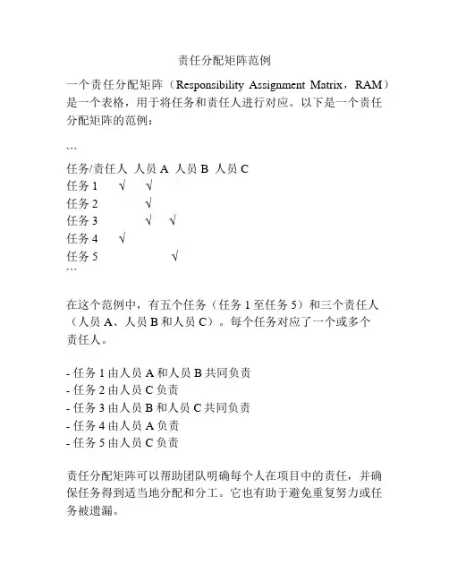 责任分配矩阵范例