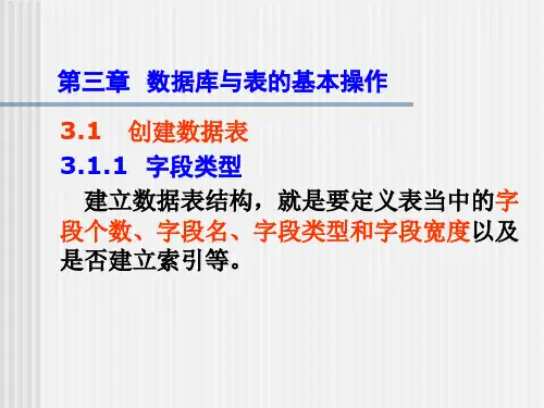 VFP数据库系统Visual FoxPro数据库与表的基本操作