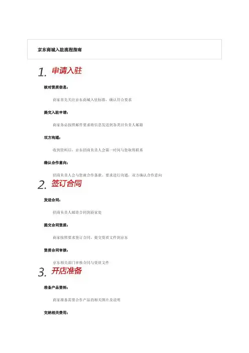 京东商城入驻流程指南