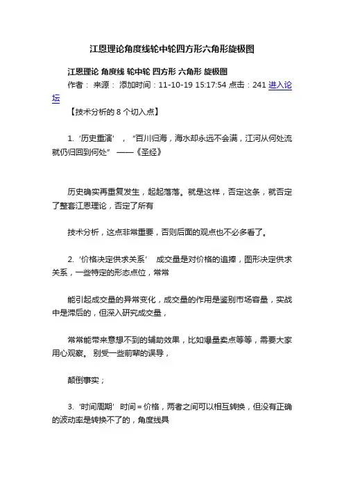 江恩理论角度线轮中轮四方形六角形旋极图