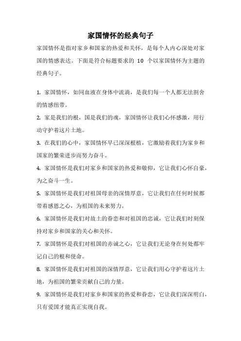 家国情怀的经典句子