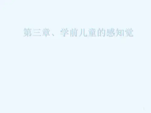 学前儿童感觉和知觉