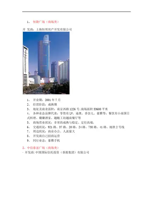 上海各大商场简介