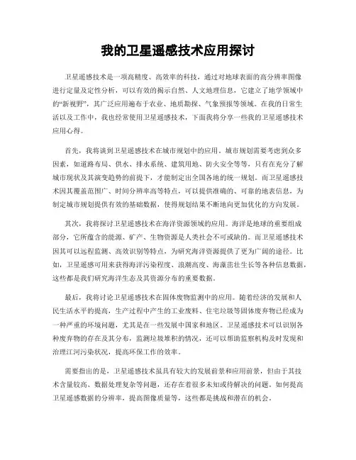 我的卫星遥感技术应用探讨