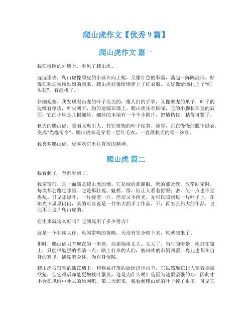 爬山虎作文【优秀9篇】