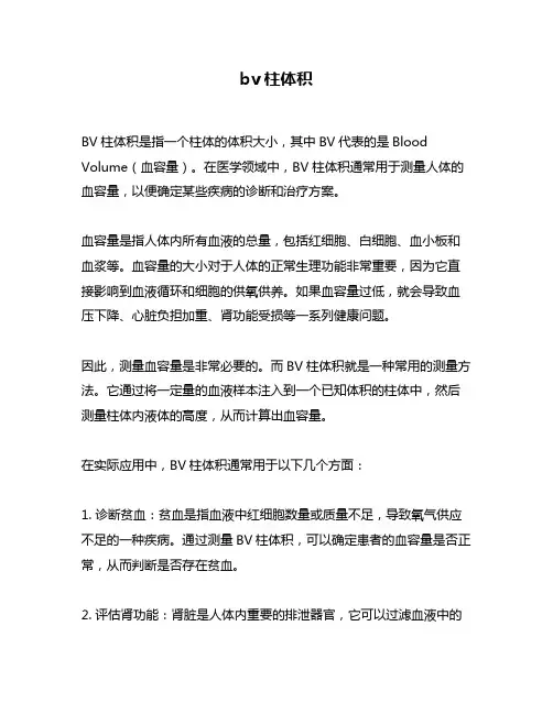 bv柱体积问题回答