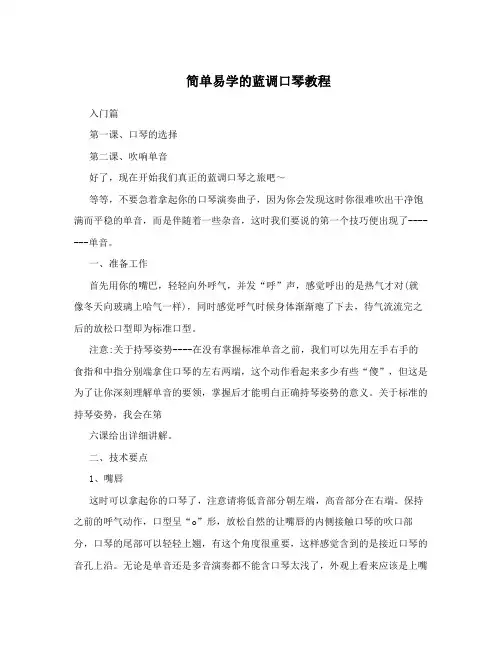 简单易学的蓝调口琴教程