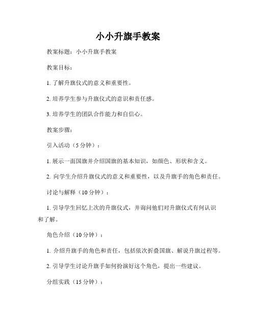 小小升旗手教案