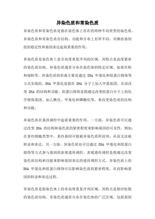 异染色质和常染色质