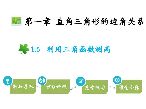 2020届北师大版九年级数学下册教学课件：1.6 利用三角函数测高(共19张PPT)