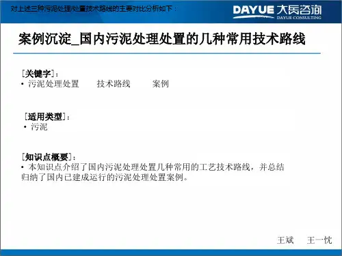 国内污泥处理处置的几种常用技术路线