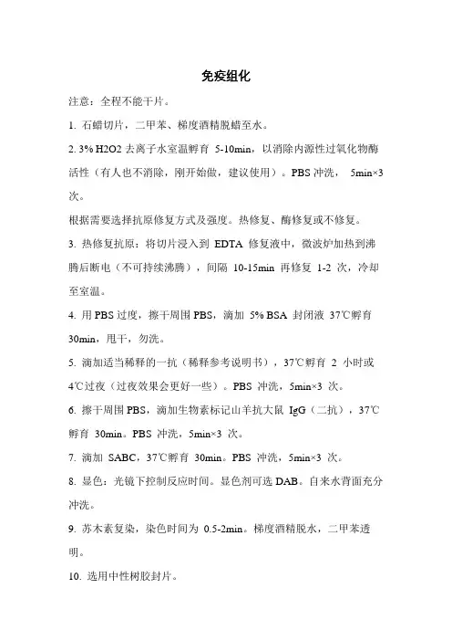 简化的免疫组化步骤