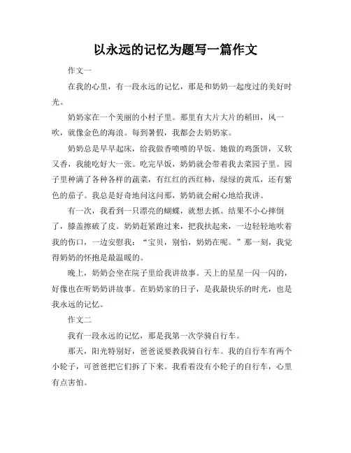 以永远的记忆为题写一篇作文