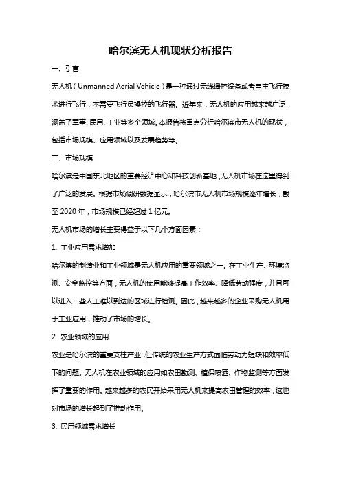 哈尔滨无人机现状分析报告
