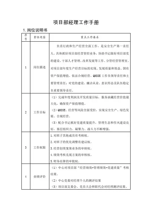 项目部经理操作手册