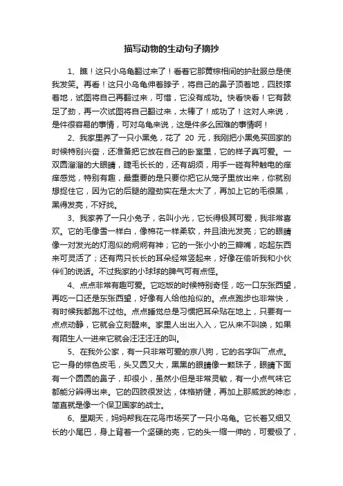 描写动物的生动句子摘抄