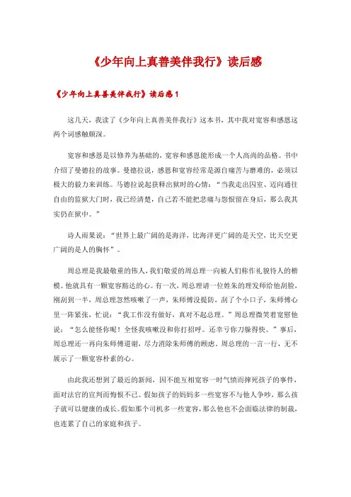 2024年《少年向上真善美伴我行》读后感
