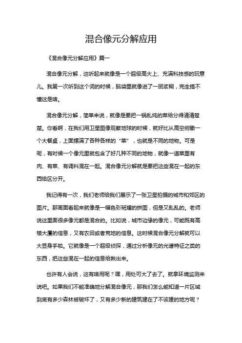混合像元分解应用