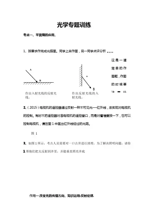 光学作图专题训练