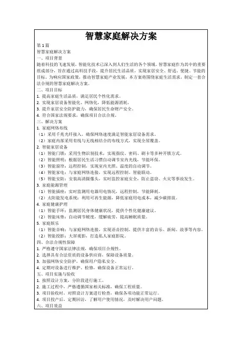 智慧家庭解决方案