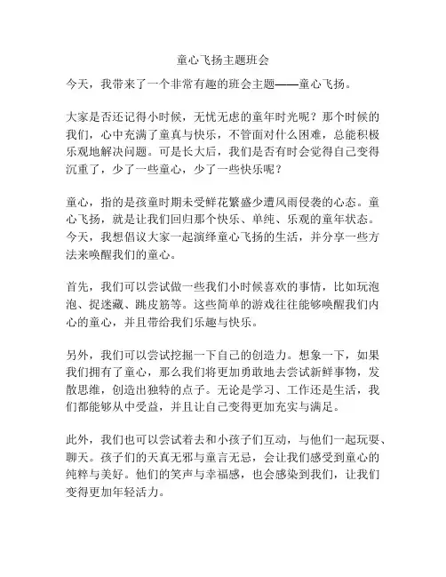 童心飞扬主题班会