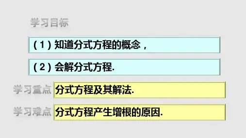 分式方程时分式方程及其解法