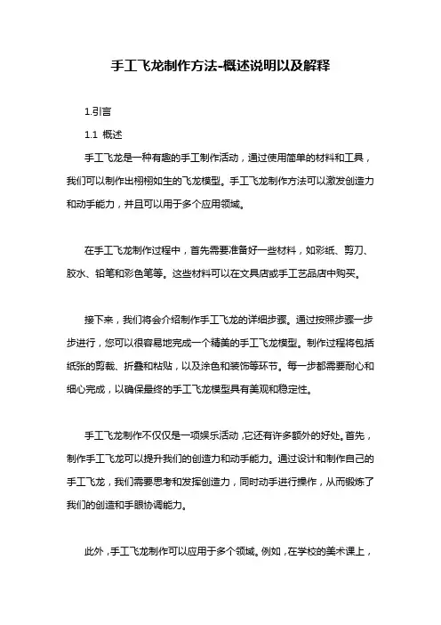 手工飞龙制作方法-概述说明以及解释