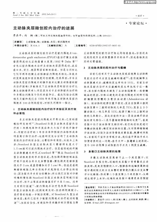 主动脉夹层微创腔内治疗的进展