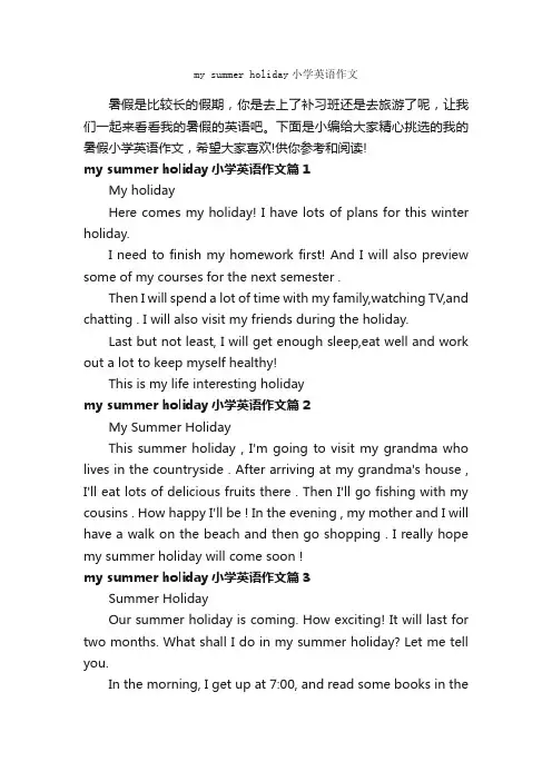 mysummerholiday小学英语作文_小学英语作文_