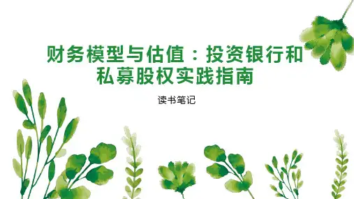 财务模型与估值：投资银行和私募股权实践指南